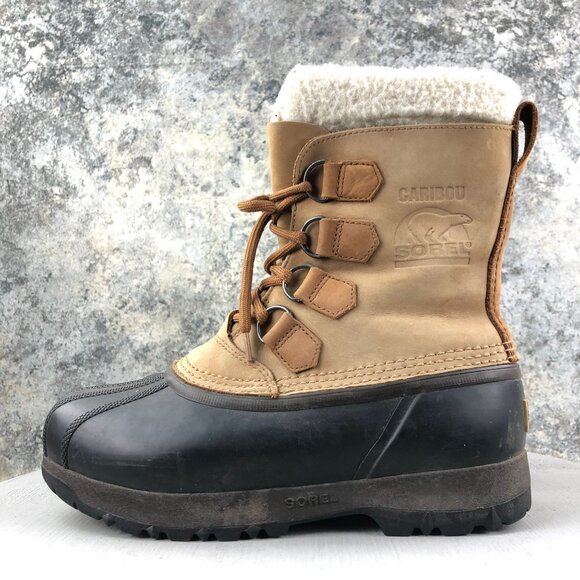 Sorel Women's Size 8 Caribou II Brown Lace-Up Waterproof Sherpa Winter Boots - Picture 7 of 16